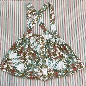 Kate Quinn Floral Button-Front Suspender Skirt